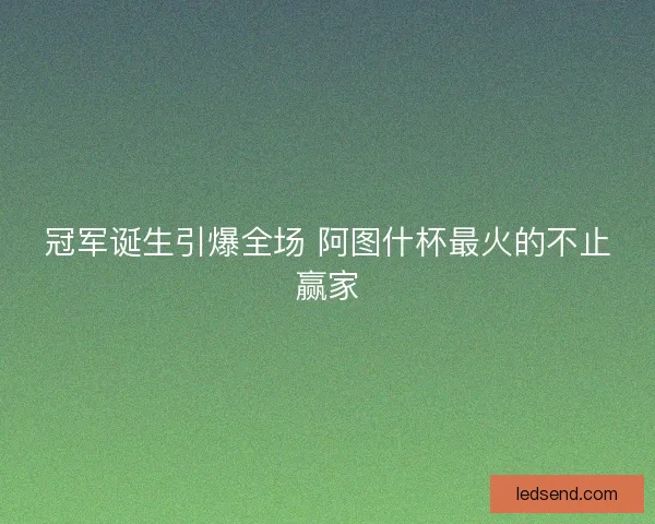 冠军诞生引爆全场 阿图什杯最火的不止赢家