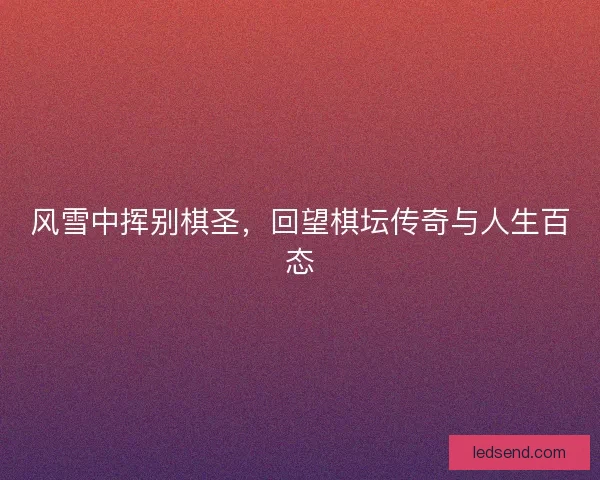 风雪中挥别棋圣，回望棋坛传奇与人生百态